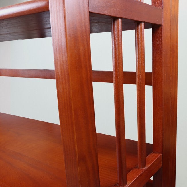 3-Shelf Folding Bookcase 14 inches Wide-Mahogany, , alternate image number 10