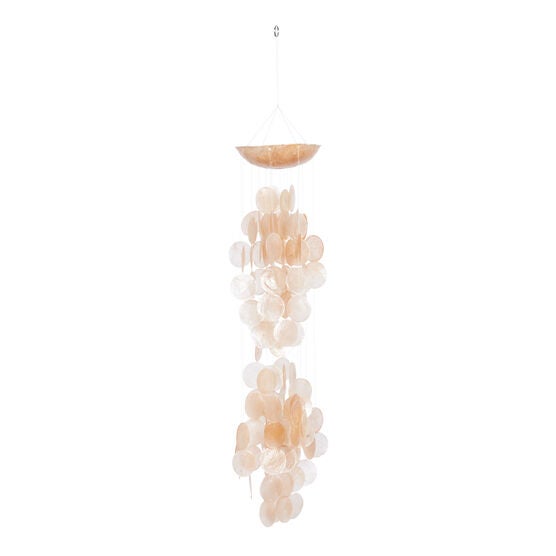 Orange Capiz Coastal Windchime, ORANGE, hi-res image number null