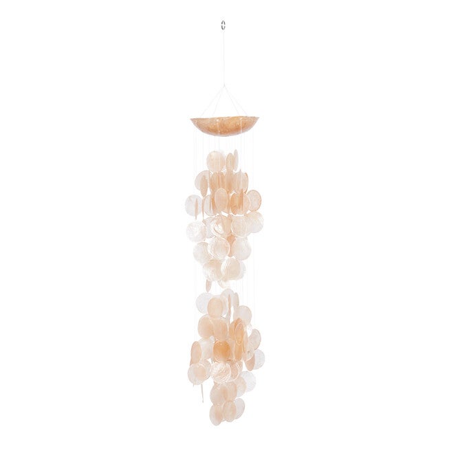 Orange Capiz Coastal Windchime, ORANGE, hi-res image number 0
