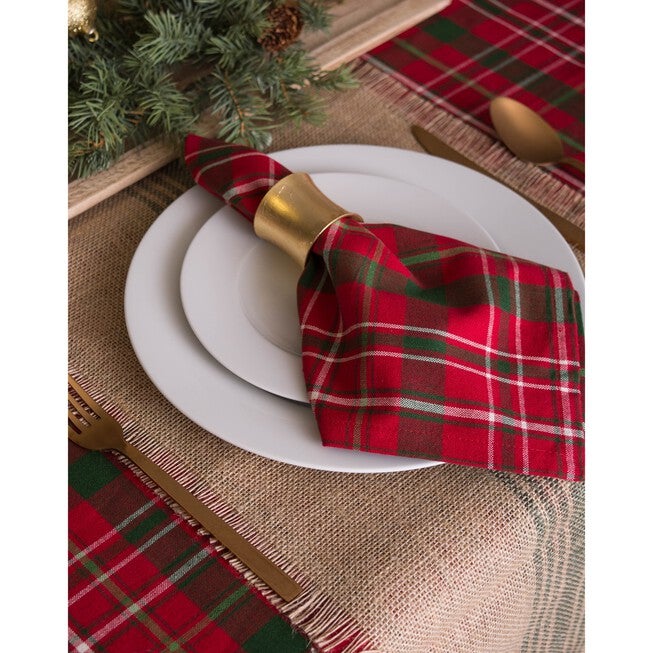 Tartan Holly Plaid Napkin, Set of 6, , on-hover image number 1