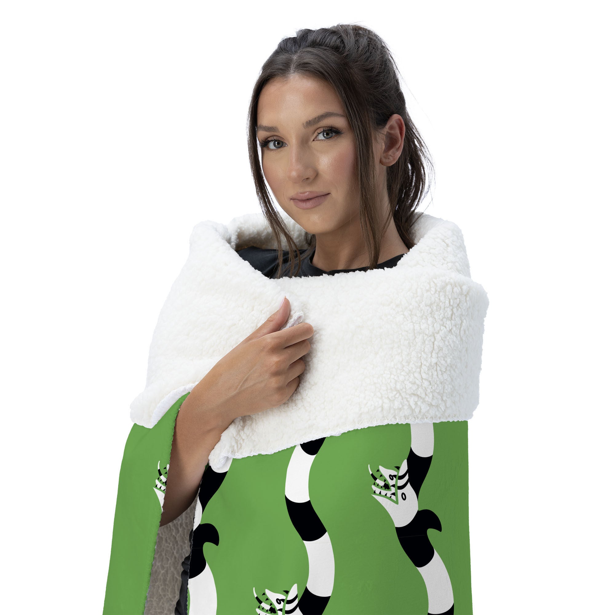Warner Bros. Beetlejuice No Rules Silk Touch Sherpa Throw Blanket 50X60 Inches, GREEN, alternate image number 2
