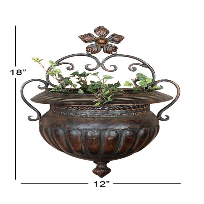 Dark Brown Iron Traditional Planter, , alternate image number 5