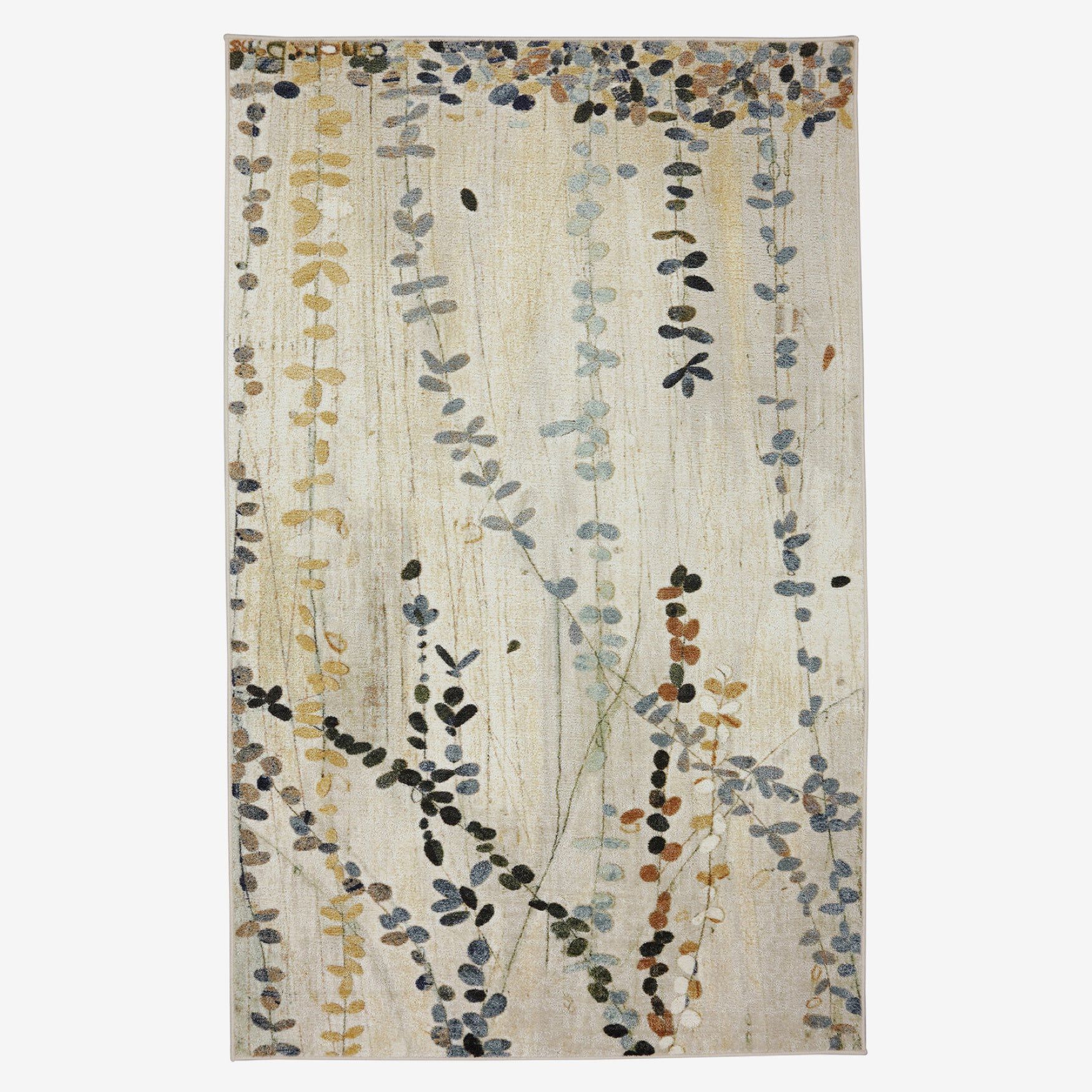 Non-Skid Printed Loop 30 inches x 46 inches Scatter Mat, VINES, hi-res image number 0