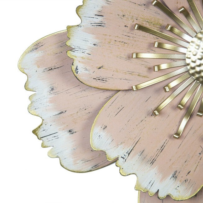 Layered Pink Metal Flower Wall Decor, , alternate image number null