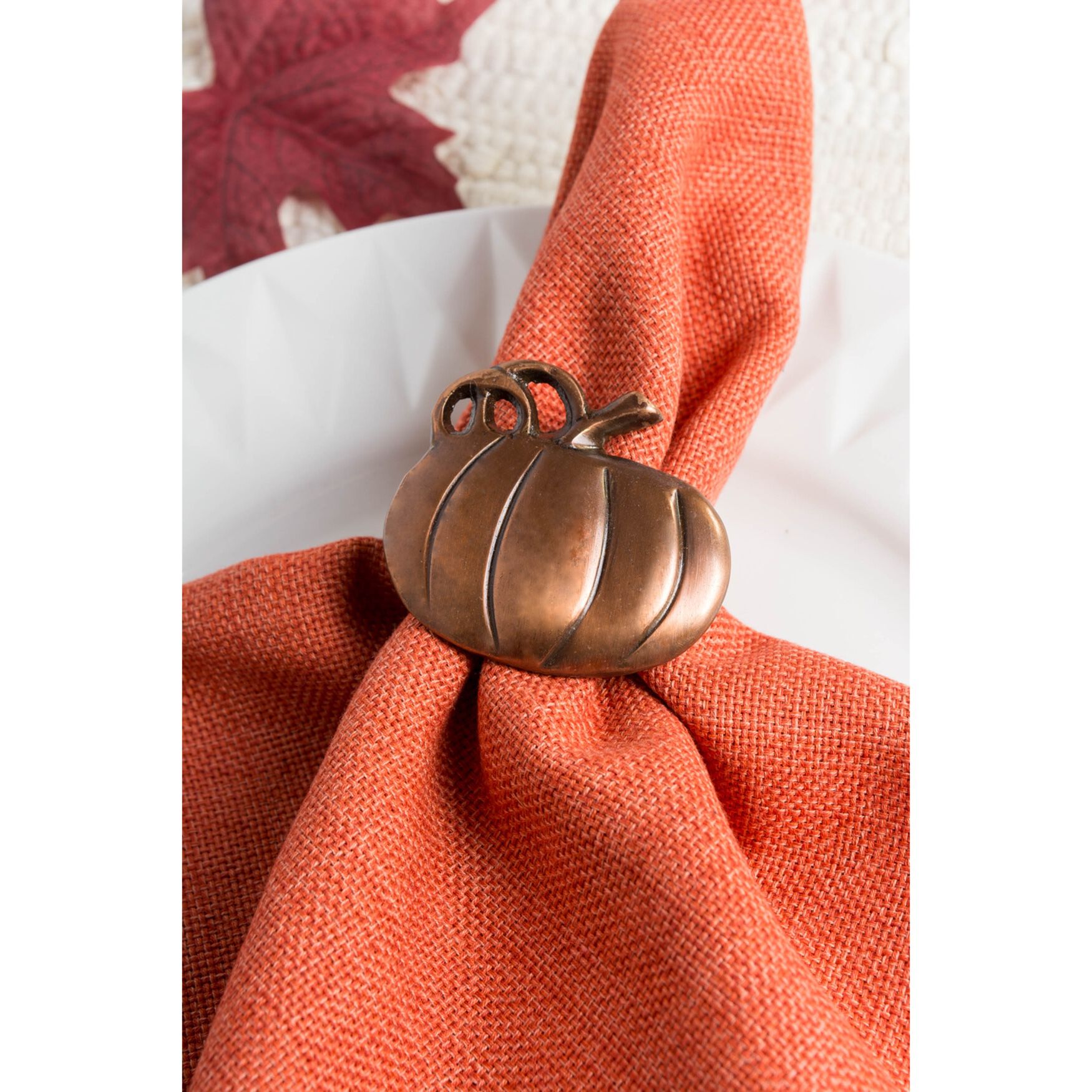 Harvest Pumpkin Napkin Ring, Set of 6, , alternate image number 3