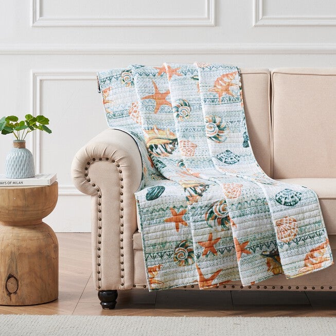 Kona Quilted Throw Blanket, OCEAN, hi-res image number null