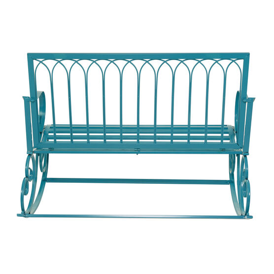 Turquoise Metal Eclectic Bench, , on-hover image number null