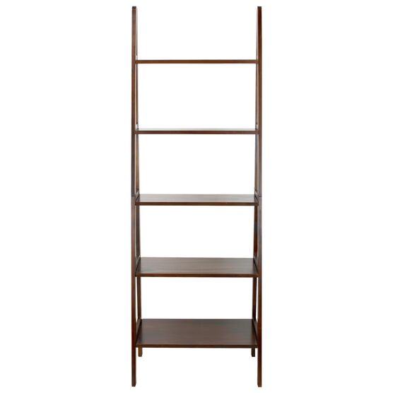 5-Shelf Ladder Bookcase-Warm Brown, BROWN, hi-res image number null