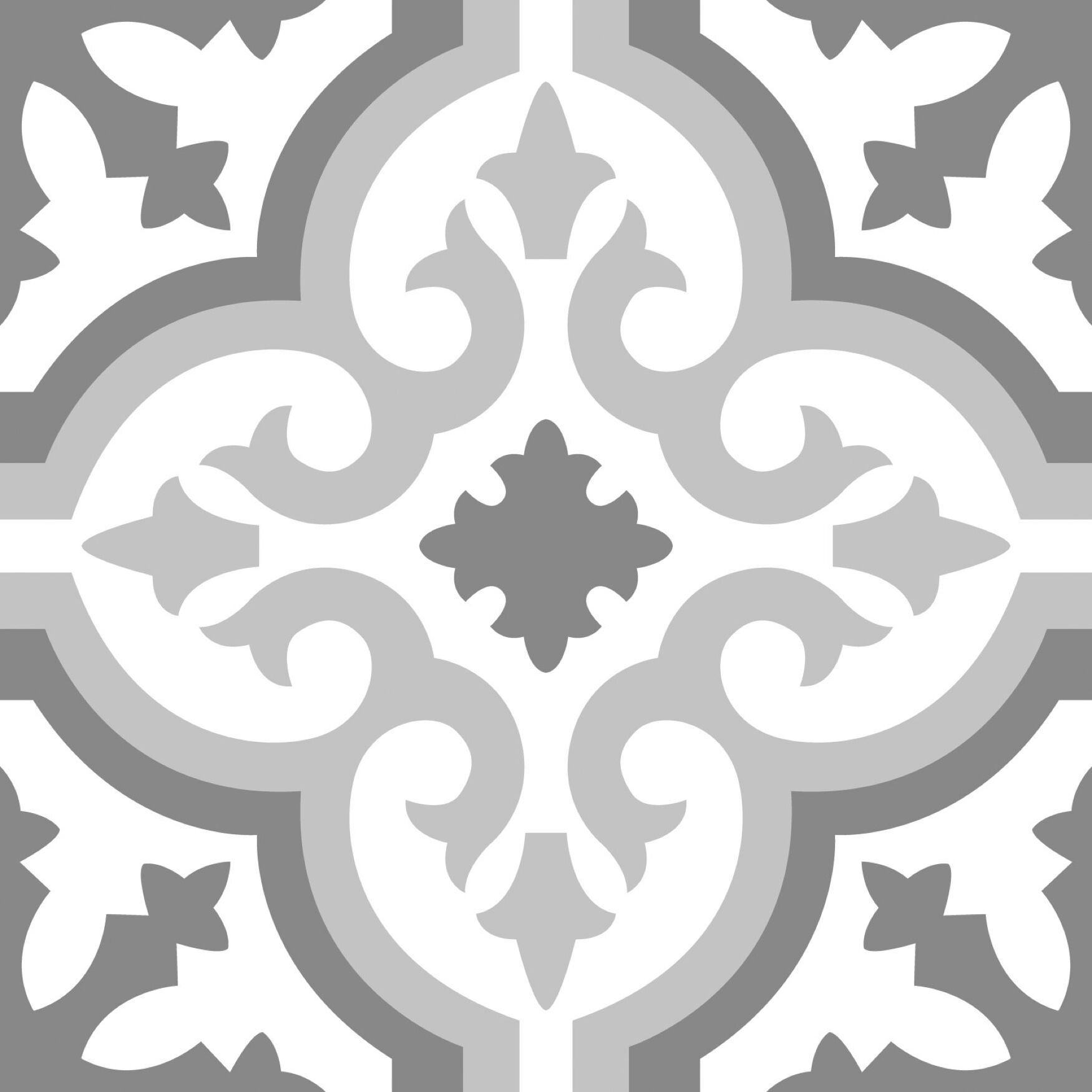 Set of 20 Peel-and-Stick Floor Tiles, ROMA GRAY, hi-res image number 0