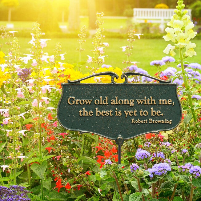 Grow Old Along With Me Garden Poem Sign, , on-hover image number 1