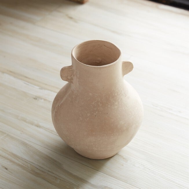 Recycled Paper Chalk Vase 9.75 inchesH, BEIGE, alternate image number 2