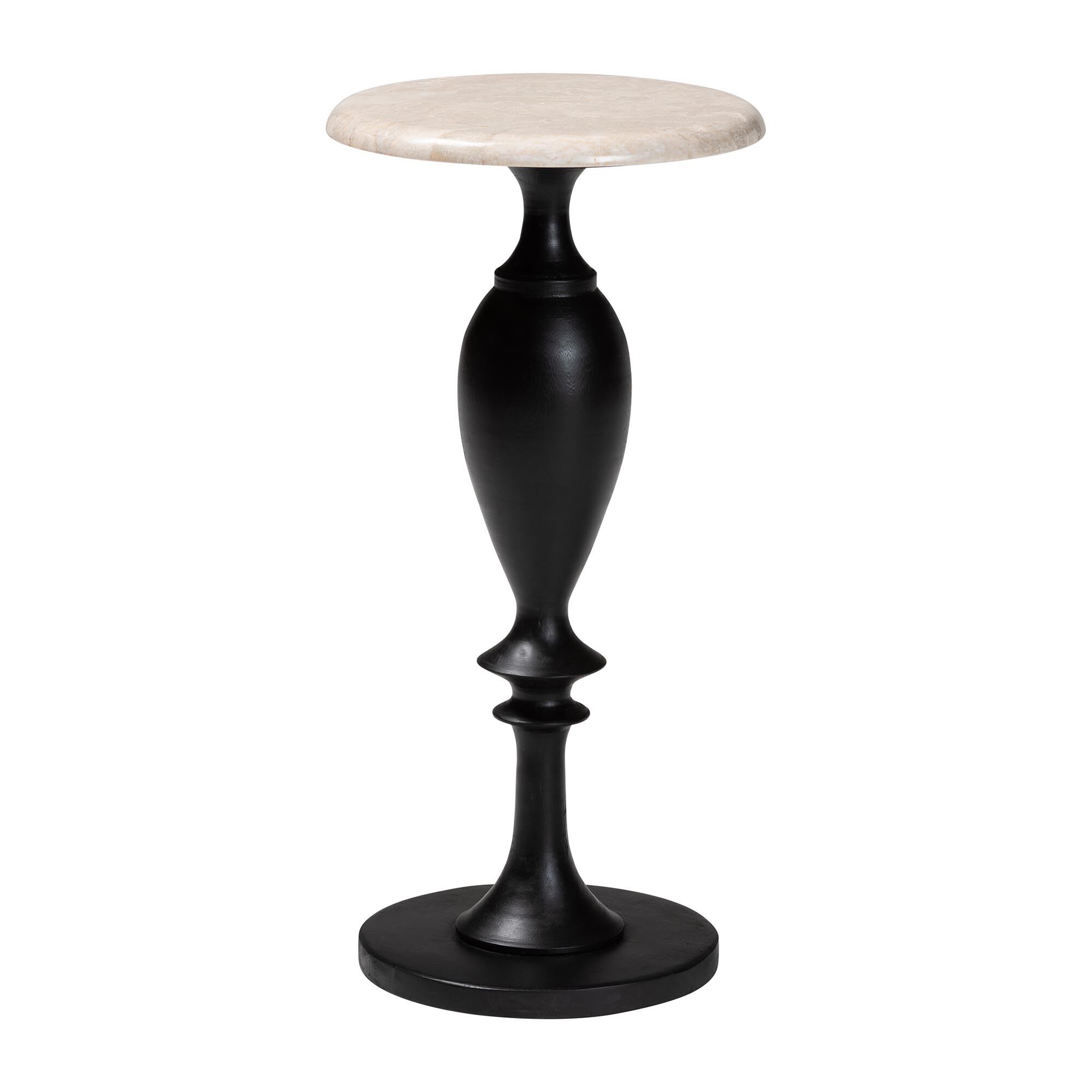 Perlita End Table with Marble Stone Top, GREY, alternate image number 1