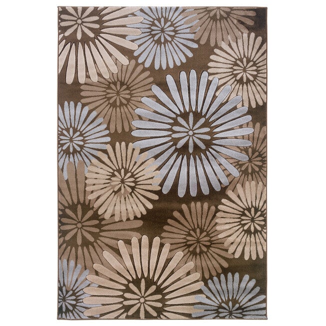 Milan Brown/Aqua 5'X8' Area Rug, BROWN AQUA, hi-res image number 0