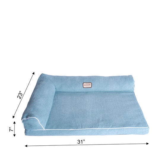 Bolstered Pet Bed Cushion With Poly Fill Cushion, Medium SoothIng Blue, , alternate image number null