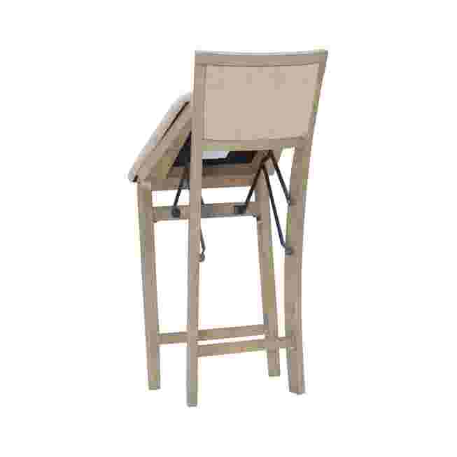 Rear view of the stool in a partially folded position