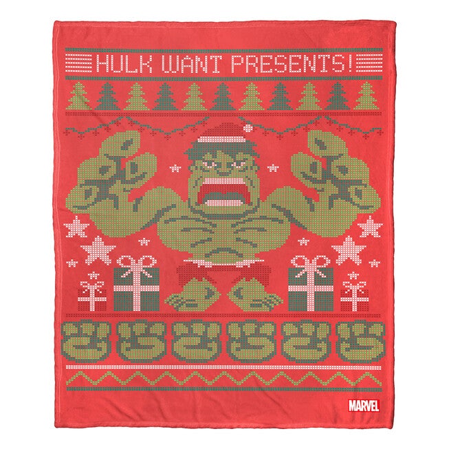 Hulk Want Presents! Silk Touch Throw Blanket, , on-hover image number null