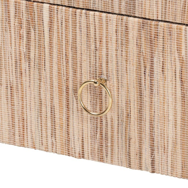 Hannah Bohemian Woven Grasscloth 1-Drawer Nightstand, NATURAL, alternate image number null