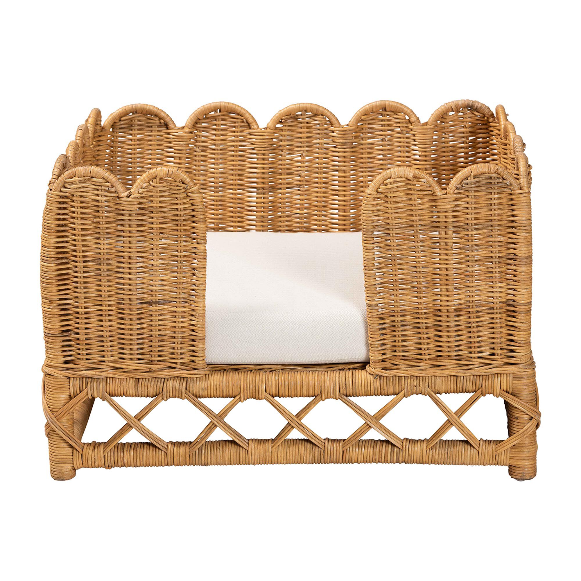 Palm Bohemian Light Honey Rattan Pet Bed, HONEY, alternate image number 2