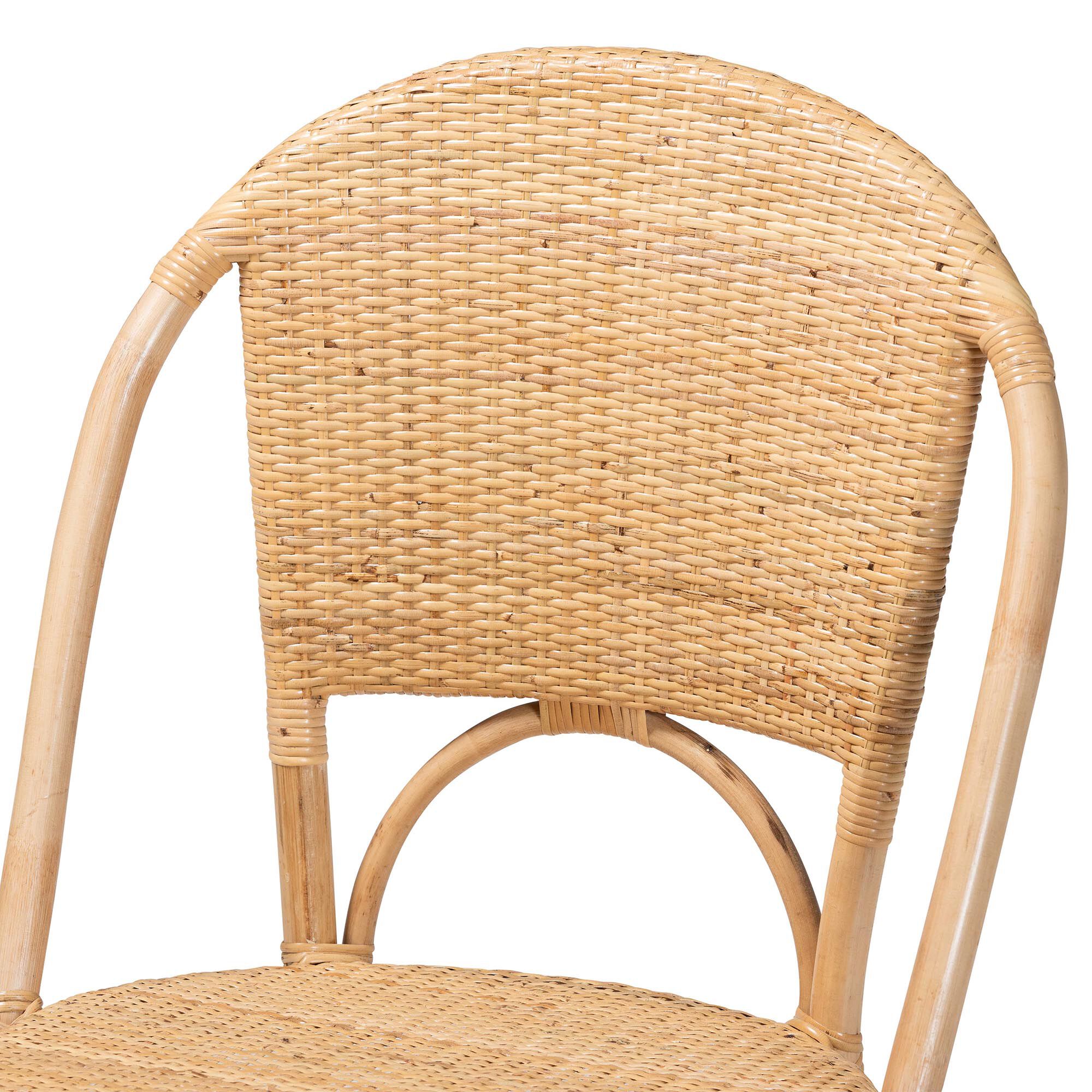 Jaylyn Bohemian Natural Rattan Dining Chair, NATURAL, alternate image number 5