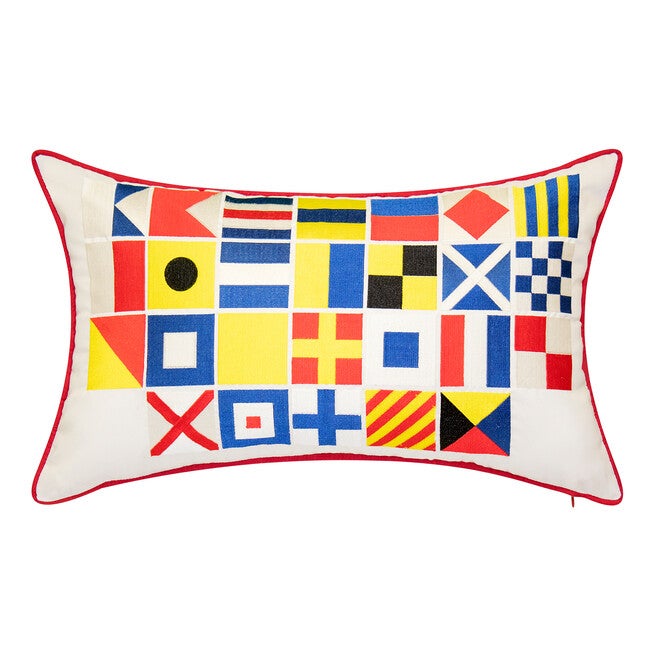 Indoor & Outdoor Nautical Flags Reversible Lumbar Decorative Pillow, MULTI, hi-res image number 0