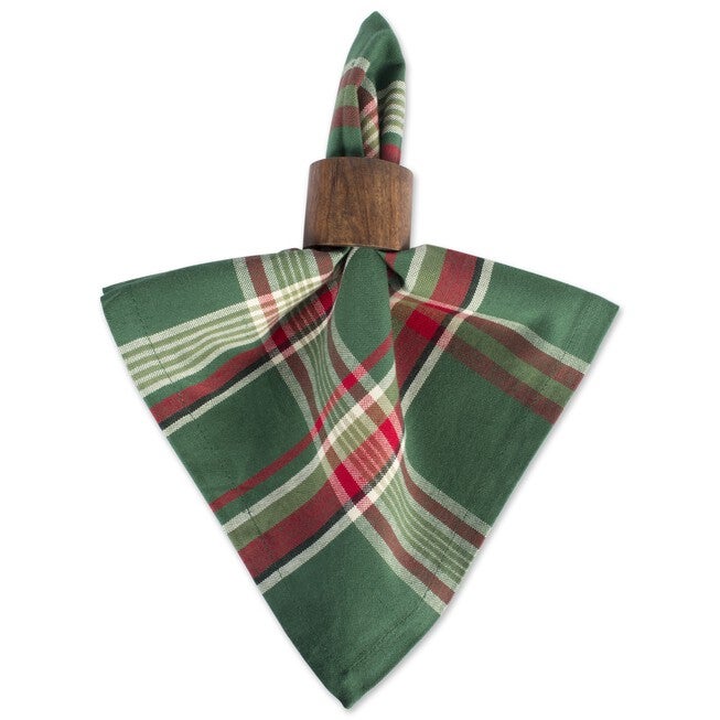 Dark Green Plaid Napkin, Set of 6, , alternate image number 3