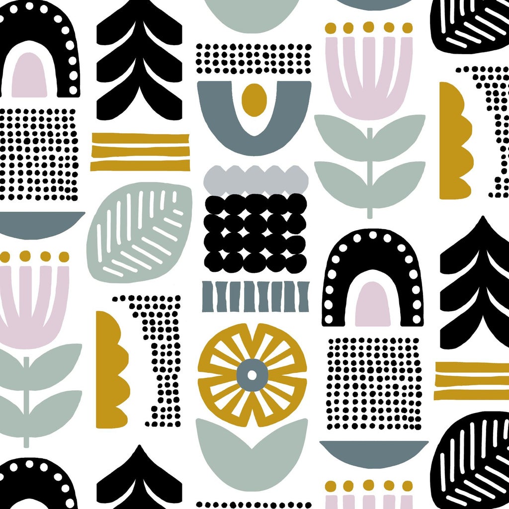 Pattern close-up of upholstery print on Helsinki Block Dining Chair