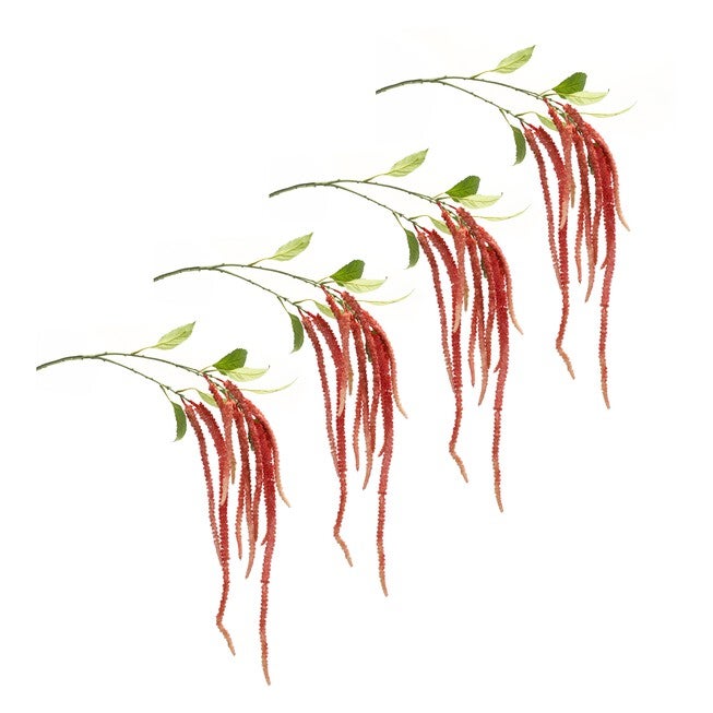 Amaranthus Stem (Set of 4) 53.25 inchesH Plastic/Polyester, GREEN/PINK, alternate image number null