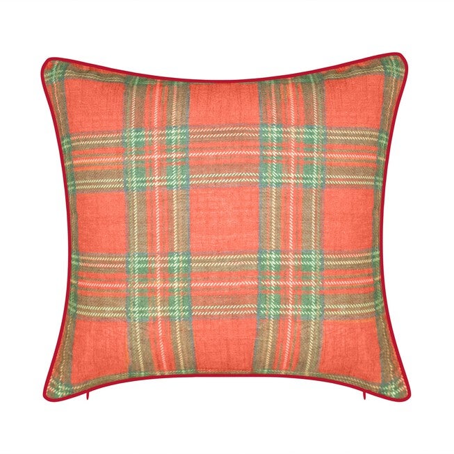 Holiday Christmas Plaid Reindeer Girlfriend Decorative Pillow , , on-hover image number 1