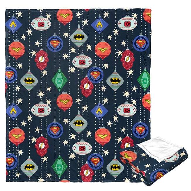 Wb Dc Justice League Hero Ornaments Silk Touch Throw, O, hi-res image number 0