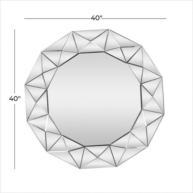 Silver Glam Wood Wall Mirror, , alternate image number null