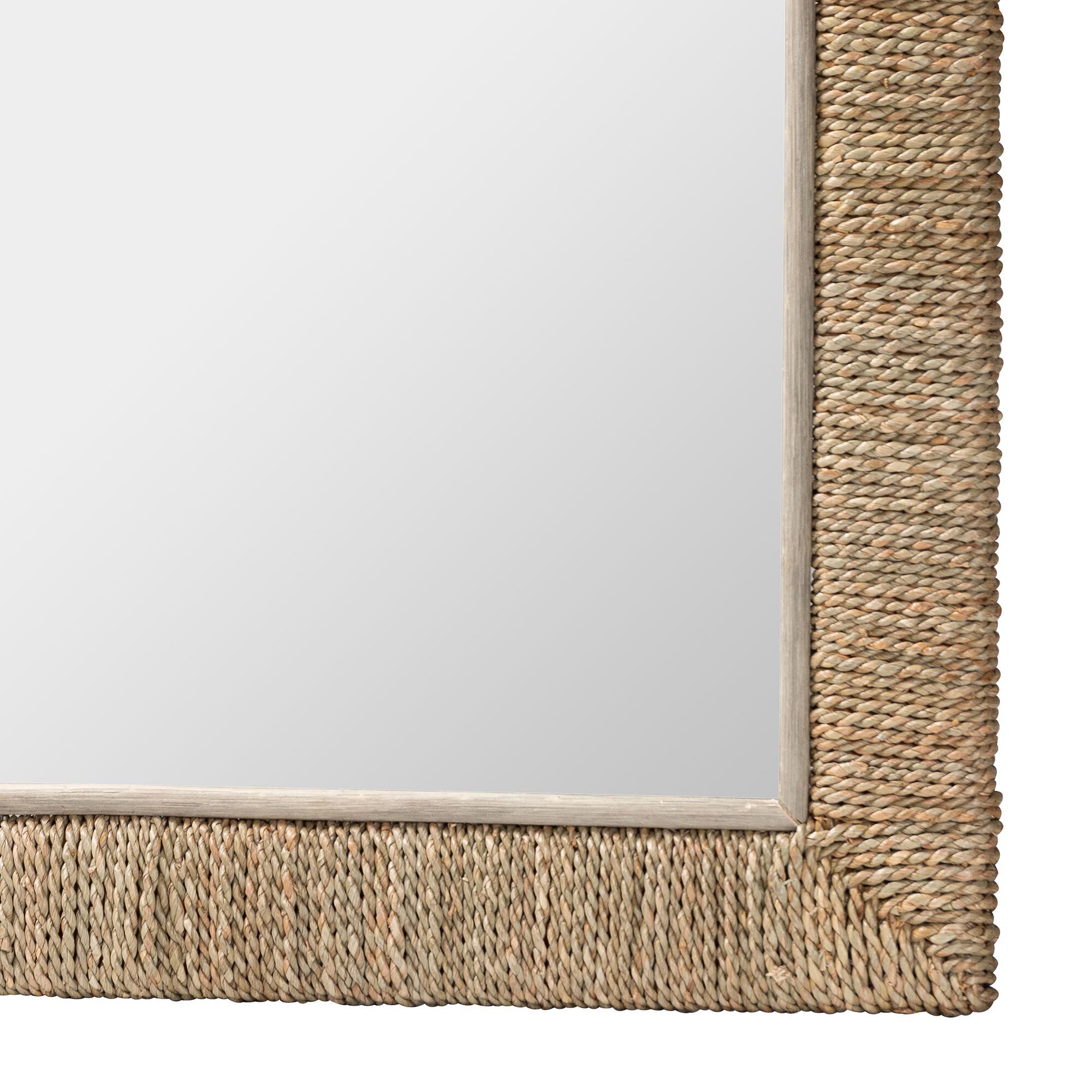 Geralyn Japandi Natural Seagrass Rectangular Wall Mirror, NATURAL, alternate image number 2