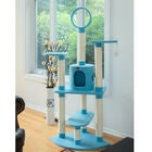 Classic 65" Real Wood Five Levels Cat Tree With Perch, Condo, Hanging Tunnel, , alternate image number null