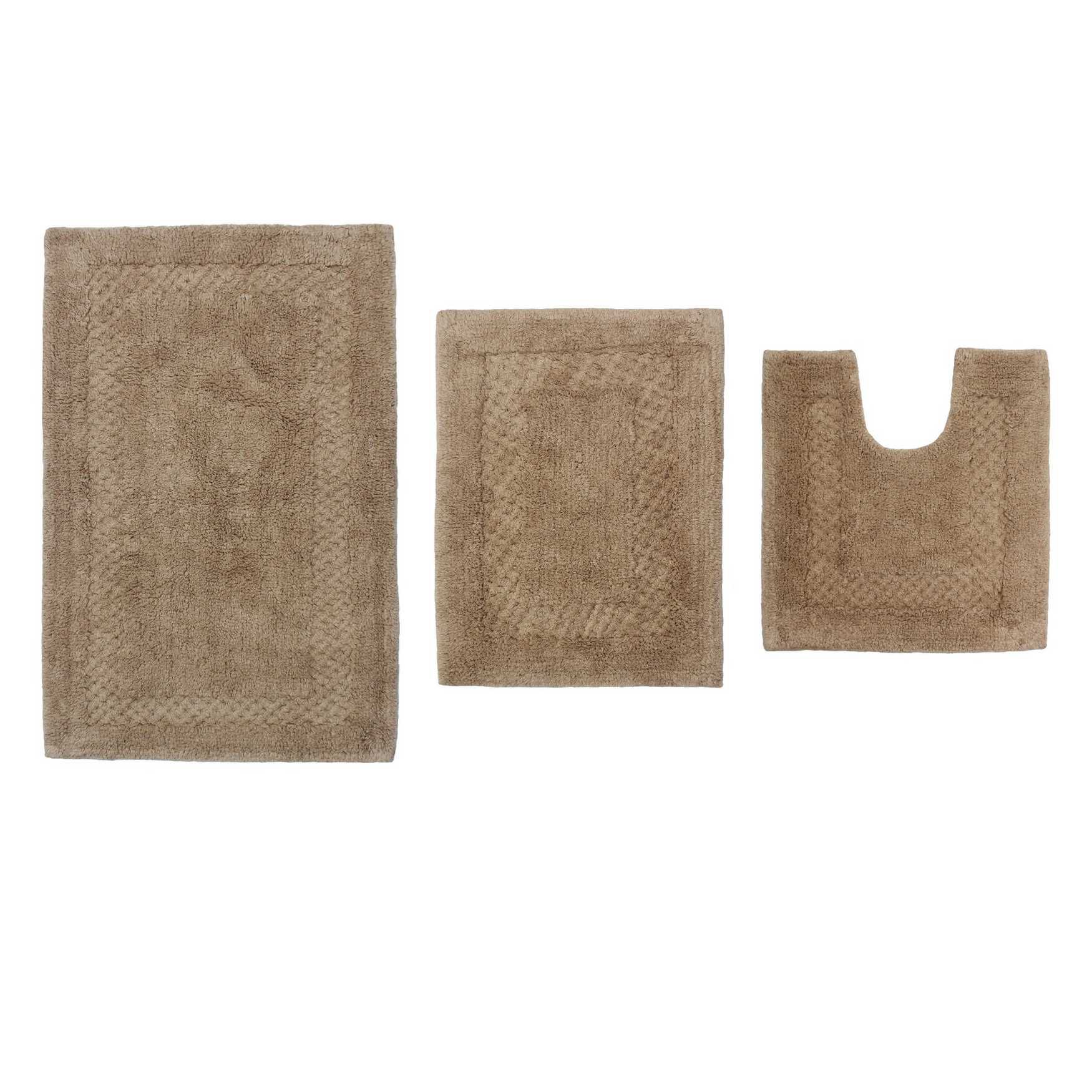 Classy Bathmat 3 Piece Bath Rug Collection, LINEN, hi-res image number 0