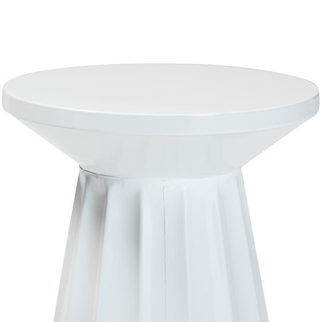 Ulmer Metal Scalloped Side Table, Black, WHITE, alternate image number 2