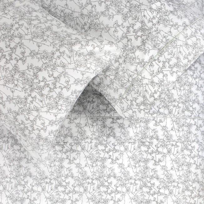 Cherry Blossom Cotton Sheet Set, GREY, hi-res image number null