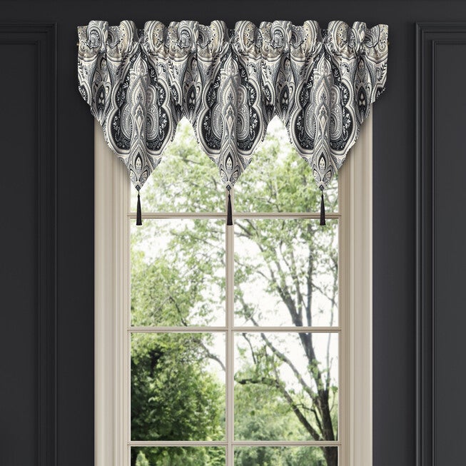 Messina Window Ascot Valance, BLACK, hi-res image number null