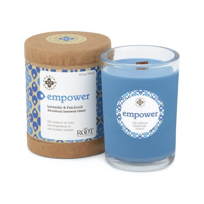 Seeking Balance Empower-Lavandin & Patchouli Jar Candle, BLUE, hi-res image number 0