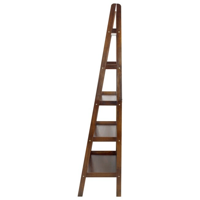 5-Shelf Ladder Bookcase-Warm Brown, , on-hover image number 1