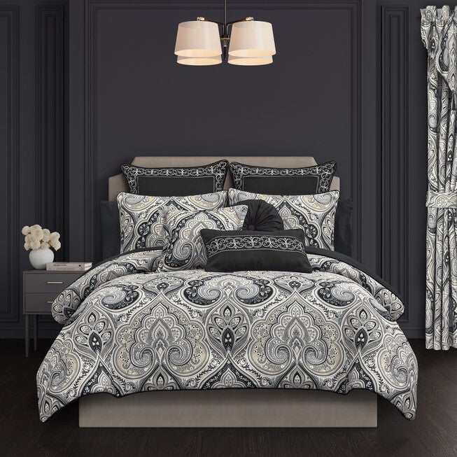 Messina 3 Piece Comforter Set, BLACK, hi-res image number 0