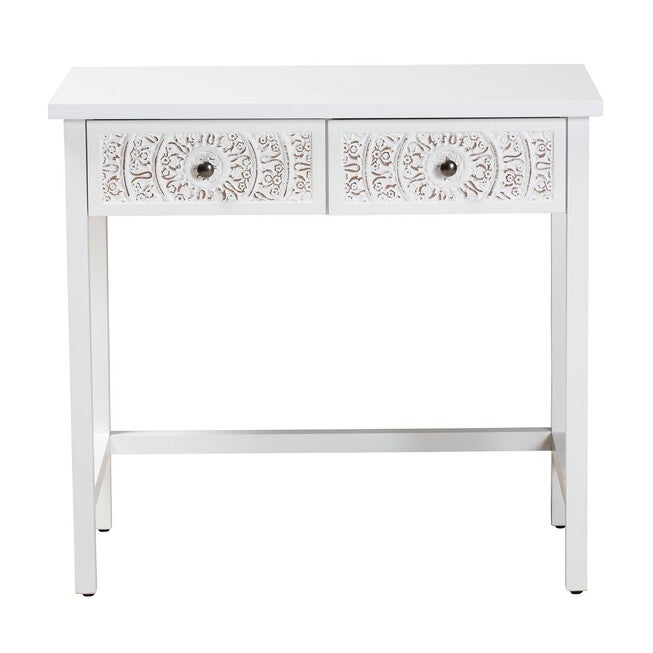 Yelena Classic And Traditional White Finished Wood 2-Drawer Console Table, , alternate image number 2