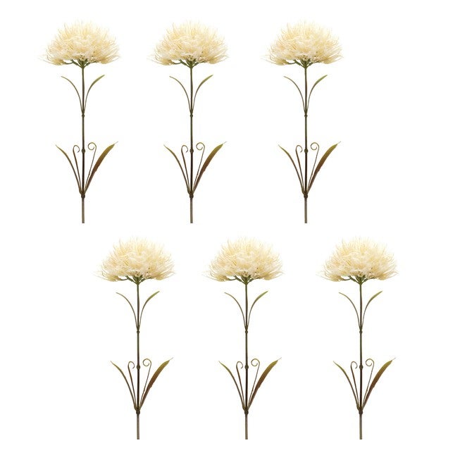Puff Stem (Set of 6) 24 inchesH Plastic, CREAM/GREEN, alternate image number 1