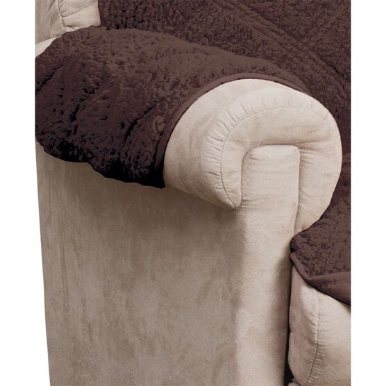 Hudson Reversible Sherpa to Microfiber XL SOFA Furniture Cover Burgandy, , on-hover image number null