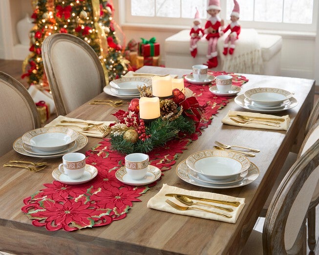 Embroidered Cutout Table Runner, , alternate image number null