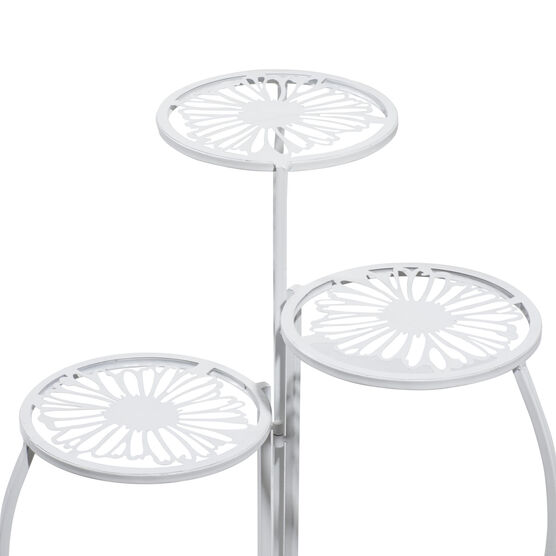 Set Of 3 White Metal Traditional Plantstand, , alternate image number null