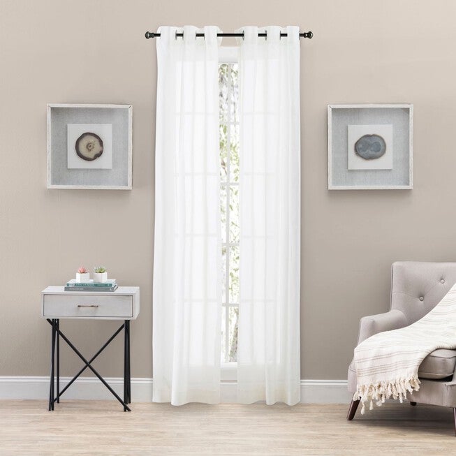 Tranquilty Curtain Grommet Panel Pair, NATURAL, hi-res image number null