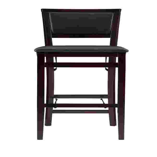 front view of black folding bar stool