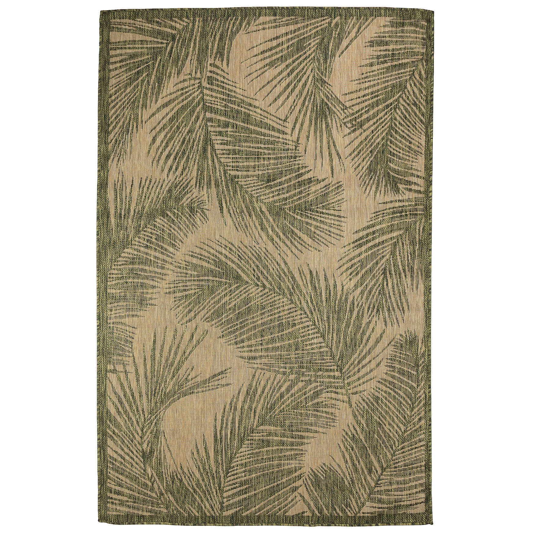 Carmel Fronds Indoor/Outdoor Area Rug Aqua, GREEN, hi-res image number 0