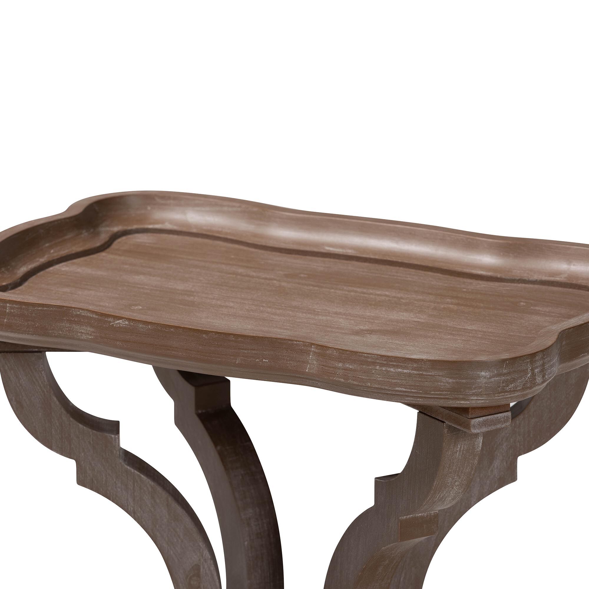 Yannick French Country Antique Brown Wood End Table, BROWN, alternate image number 4