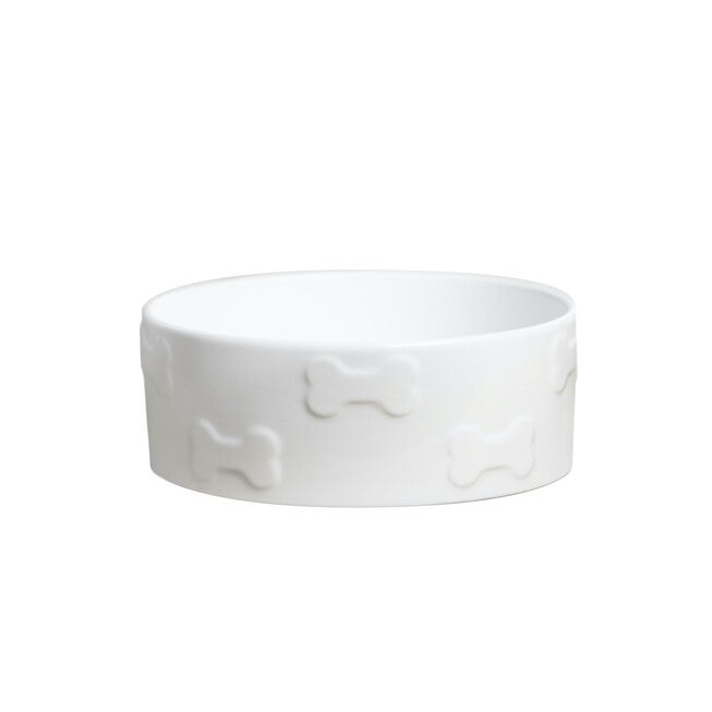 Set Of Two Manor White Medium Pet Dog Bowls, , on-hover image number null