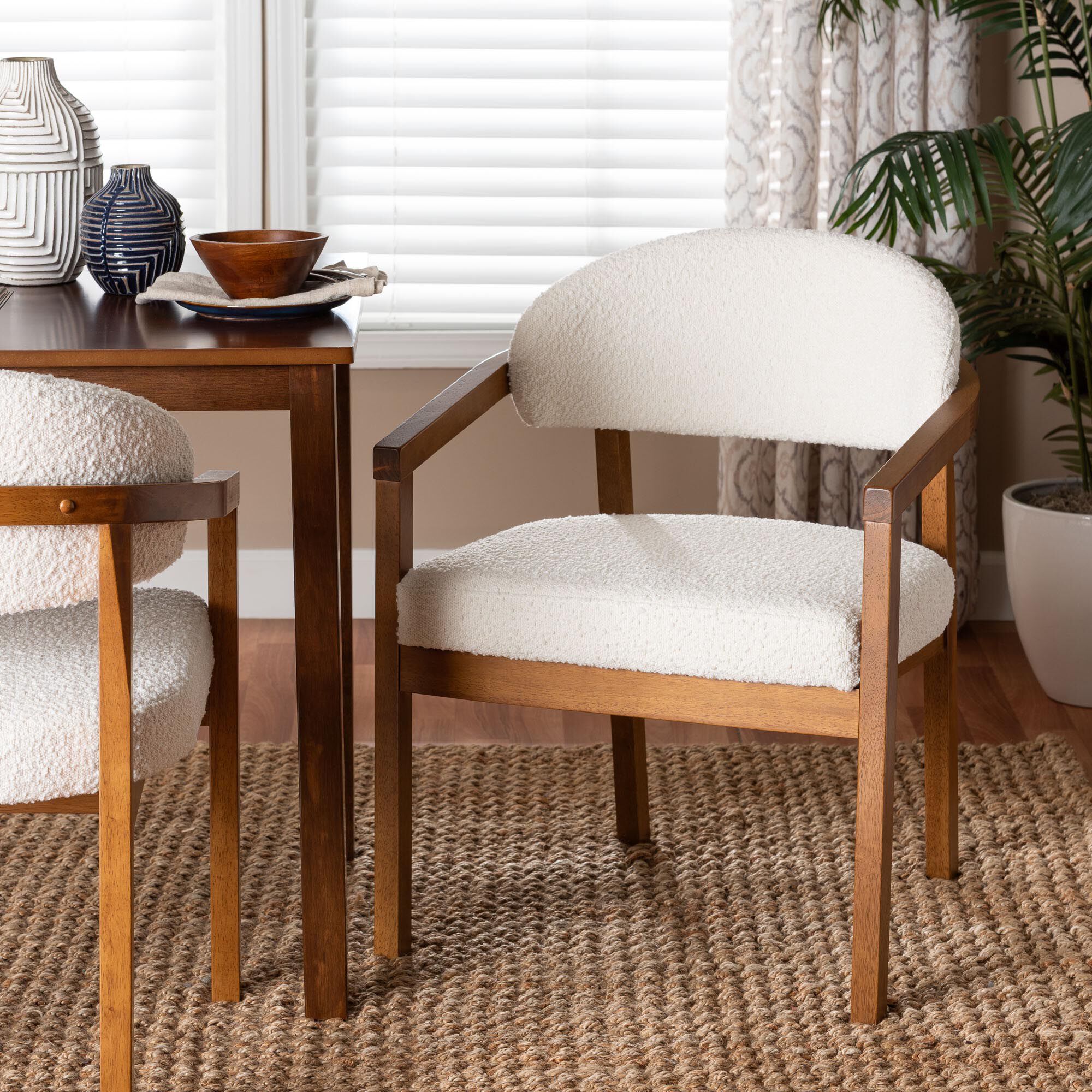 Biana Boucle Dining Chair, CREAM, hi-res image number 0